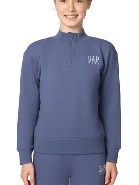 GAP Blue Half-Zip Pullover Sweatshirt